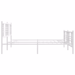 vidaXL Metal Bed Frame with Headboard Home Bed Base Bedstead Black 100x200 cm - white, 200x200 cm/with headboard & footboard - Additional view 4