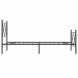vidaXL Metal Bed Frame with Headboard and Footboard Bed Base Black 80x200 cm - black, 80x200 cm/with headboard & footboard - Additional view 4
