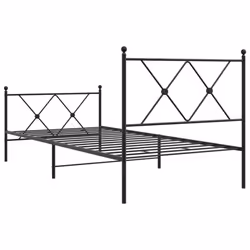 vidaXL Metal Bed Frame with Headboard and Footboard Bed Base Black 80x200 cm - black, 90x200 cm/with headboard & footboard - Additional view 5