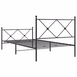 vidaXL Metal Bed Frame with Headboard and Footboard Bed Base Black 80x200 cm - black, 107x203 cm/with headboard & footboard - Additional view 5