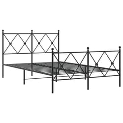 vidaXL Metal Bed Frame with Headboard and Footboard Bed Base Black 80x200 cm - black, 120x190 cm/with headboard & footboard