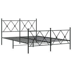 vidaXL Metal Bed Frame with Headboard and Footboard Bed Base Black 80x200 cm - black, 137x190 cm/with headboard & footboard