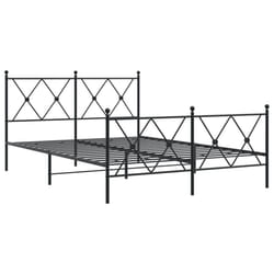 vidaXL Metal Bed Frame with Headboard and Footboard Bed Base Black 80x200 cm - black, 140x190 cm/with headboard & footboard