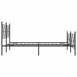 vidaXL Metal Bed Frame with Headboard and Footboard Bed Base Black 80x200 cm - black, 140x190 cm/with headboard & footboard - Additional view 4