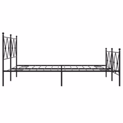 vidaXL Metal Bed Frame with Headboard and Footboard Bed Base Black 80x200 cm - black, 150x200 cm/with headboard & footboard - Additional view 4