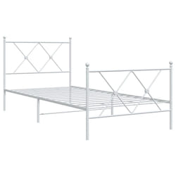 vidaXL Metal Bed Frame with Headboard and Footboard Bed Base Black 80x200 cm - white, 90x190 cm/with headboard & footboard