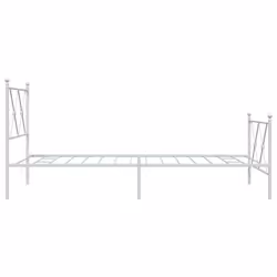 vidaXL Metal Bed Frame with Headboard and Footboard Bed Base Black 80x200 cm - white, 90x190 cm/with headboard & footboard - Additional view 4