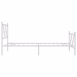 vidaXL Metal Bed Frame with Headboard and Footboard Bed Base Black 80x200 cm - white, 90x200 cm/with headboard & footboard - Additional view 4