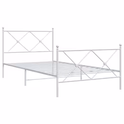 vidaXL Metal Bed Frame with Headboard and Footboard Bed Base Black 80x200 cm - white, 100x190 cm/with headboard & footboard