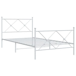vidaXL Metal Bed Frame with Headboard and Footboard Bed Base Black 80x200 cm - white, 100x190 cm/with headboard & footboard