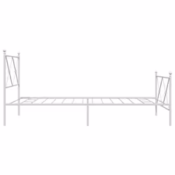 vidaXL Metal Bed Frame with Headboard and Footboard Bed Base Black 80x200 cm - white, 100x190 cm/with headboard & footboard - Additional view 4
