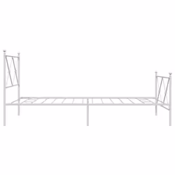 vidaXL Metal Bed Frame with Headboard and Footboard Bed Base Black 80x200 cm - white, 100x200 cm/with headboard & footboard - Additional view 4