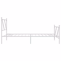 vidaXL Metal Bed Frame with Headboard and Footboard Bed Base Black 80x200 cm - white, 107x203cm/with headboard & footboard - Additional view 4
