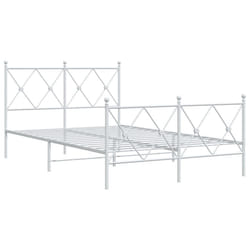 vidaXL Metal Bed Frame with Headboard and Footboard Bed Base Black 80x200 cm - white, 120x190 cm/with headboard & footboard