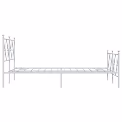 vidaXL Metal Bed Frame with Headboard and Footboard Bed Base Black 80x200 cm - white, 120x200 cm/with headboard & footboard - Additional view 4