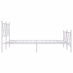 vidaXL Metal Bed Frame with Headboard and Footboard Bed Base Black 80x200 cm - white, 137x190 cm/with headboard & footboard - Additional view 4