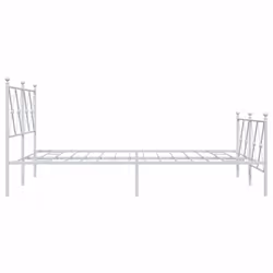 vidaXL Metal Bed Frame with Headboard and Footboard Bed Base Black 80x200 cm - white, 140x190 cm/with headboard & footboard - Additional view 4