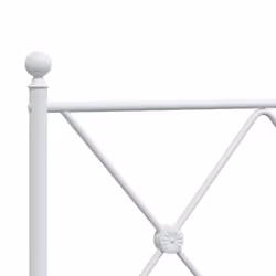 vidaXL Metal Bed Frame with Headboard and Footboard Bed Base Black 80x200 cm - white, 140x190 cm/with headboard & footboard - Additional view 6