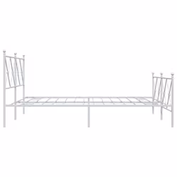 vidaXL Metal Bed Frame with Headboard and Footboard Bed Base Black 80x200 cm - white, 150x200 cm/with headboard & footboard - Additional view 4