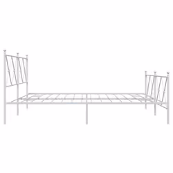 vidaXL Metal Bed Frame with Headboard and Footboard Bed Base Black 80x200 cm - white, 183x213cm/with headboard & footboard - Additional view 4