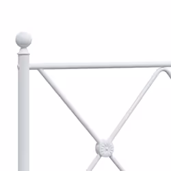 vidaXL Metal Bed Frame with Headboard and Footboard Bed Base Black 80x200 cm - white, 183x213cm/with headboard & footboard - Additional view 6