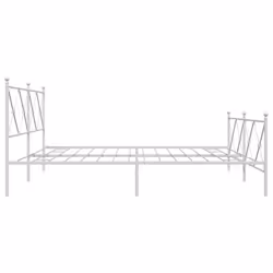 vidaXL Metal Bed Frame with Headboard and Footboard Bed Base Black 80x200 cm - white, 193x203 cm/with headboard & footboard - Additional view 4