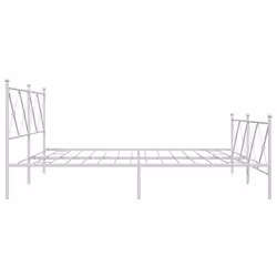 vidaXL Metal Bed Frame with Headboard and Footboard Bed Base Black 80x200 cm - white, 200x200 cm/with headboard & footboard - Additional view 4