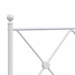 vidaXL Metal Bed Frame with Headboard and Footboard Bed Base Black 80x200 cm - white, 200x200 cm/with headboard & footboard - Additional view 6