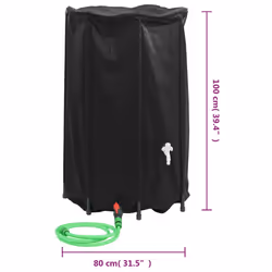vidaXL Water Tank with Tap Foldable Water Container Water Storage 500 L PVC - Additional view 8