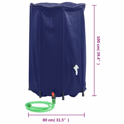 vidaXL Water Tank with Tap Foldable Water Container Water Storage 500 L PVC - Additional view 8