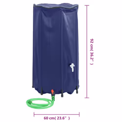 vidaXL Water Tank with Tap Foldable Water Container Water Storage 250 L PVC