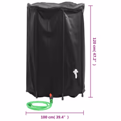 vidaXL Water Tank with Tap Foldable Water Container Water Storage 1000 L PVC