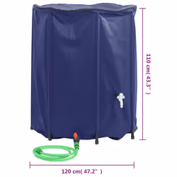 vidaXL Water Tank with Tap Foldable Water Container Water Storage 1250 L PVC