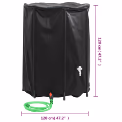 vidaXL Water Tank with Tap Foldable Water Container Water Storage 1350 L PVC