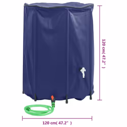vidaXL Water Tank with Tap Foldable Water Container Water Storage 1350 L PVC