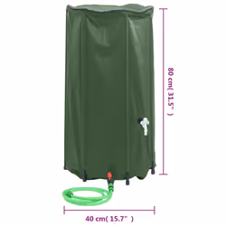 New Collapsible Rain Water Tank Storage with Garden Hose750/500/250LSelectable - green