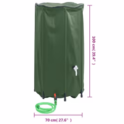 vidaXL Water Tank with Tap Foldable Water Container Water Storage 380 L PVC