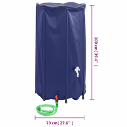 New Collapsible Rain Water Tank Storage with Garden Hose750/500/250LSelectable - blue - Additional view 3