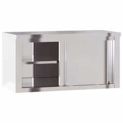 vidaXL Kitchen Wall Cabinet with Sliding Doors Storage Cabinet Stainless Steel - Additional view 4