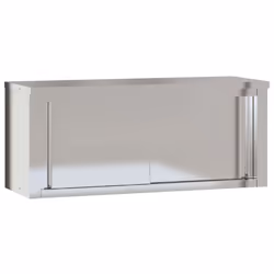 vidaXL Kitchen Wall Cabinet with Sliding Doors Storage Cabinet Stainless Steel
