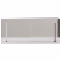 vidaXL Kitchen Wall Cabinet with Sliding Doors Storage Cabinet Stainless Steel - Additional view 5