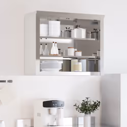 vidaXL Kitchen Wall Cabinet with Shelves Storage Cupboard Stainless Steel - Additional view 2