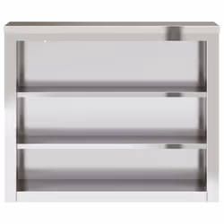 vidaXL Kitchen Wall Cabinet with Shelves Storage Cupboard Stainless Steel - Additional view 4