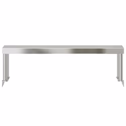 vidaXL Work Table Overshelf Food Prep Kitchen Catering Table Stainless Steel - 110 x 30 x 35 cm - Additional view 4