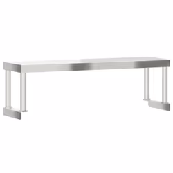 vidaXL Work Table Overshelf Food Prep Kitchen Catering Table Stainless Steel - 110 x 30 x 35 cm - Additional view 6