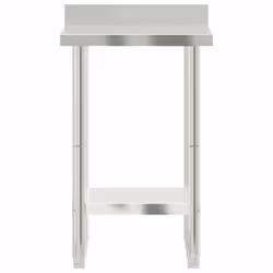 vidaXL Kitchen Work Table with Backsplash Prep Catering Table Stainless Steel - 55 x 55 x 93 cm - Additional view 4