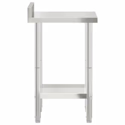 vidaXL Kitchen Work Table with Backsplash Prep Catering Table Stainless Steel - 55 x 55 x 93 cm - Additional view 5