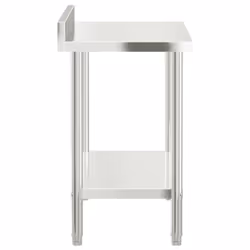 vidaXL Kitchen Work Table with Backsplash Prep Catering Table Stainless Steel - 110 x 55 x 93 cm - Additional view 5