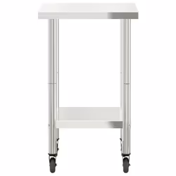 vidaXL Kitchen Work Table with Wheels Prep Catering Table Stainless Steel - 55 x 55 x 85 cm - Additional view 5