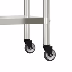 vidaXL Kitchen Work Table with Wheels Prep Catering Table Stainless Steel - 55 x 55 x 85 cm - Additional view 7